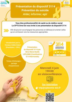 Soirée Présentation du dispositif 3114 - Prévention du suicide 