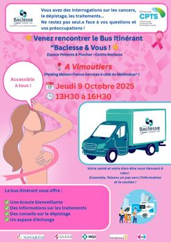 Venez rencontrer le Bus Itinérant “Baclesse & Vous ! 🌟 Espace Patients & Proches –Centre Baclesse à Vimoutiers 09/10/2025