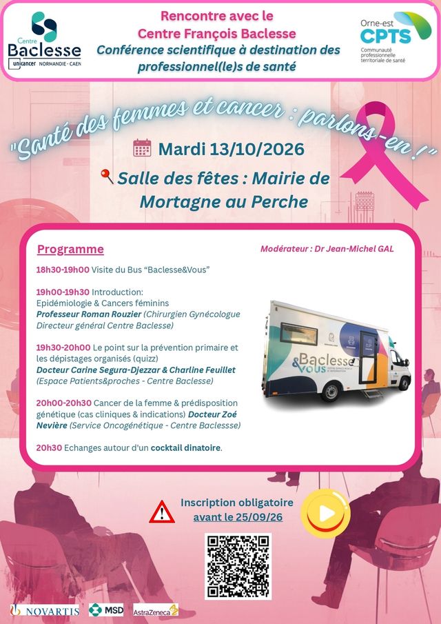 🌟 Événement à ne pas manquer !🌟 Suite au succès de l’édition 2025 à L’Aigle, nous avons le plaisir d’annoncer que le bus “Baclesse & vous”, espace dédié aux patients et à leurs proches, fera sa seconde étape à Mortagne au Perche.