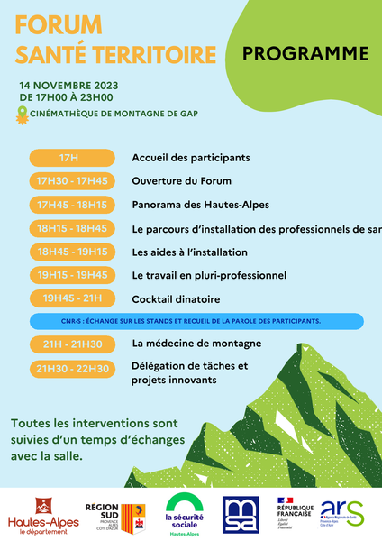 Forum Santé Territoire 14 novembre à partir de 17h