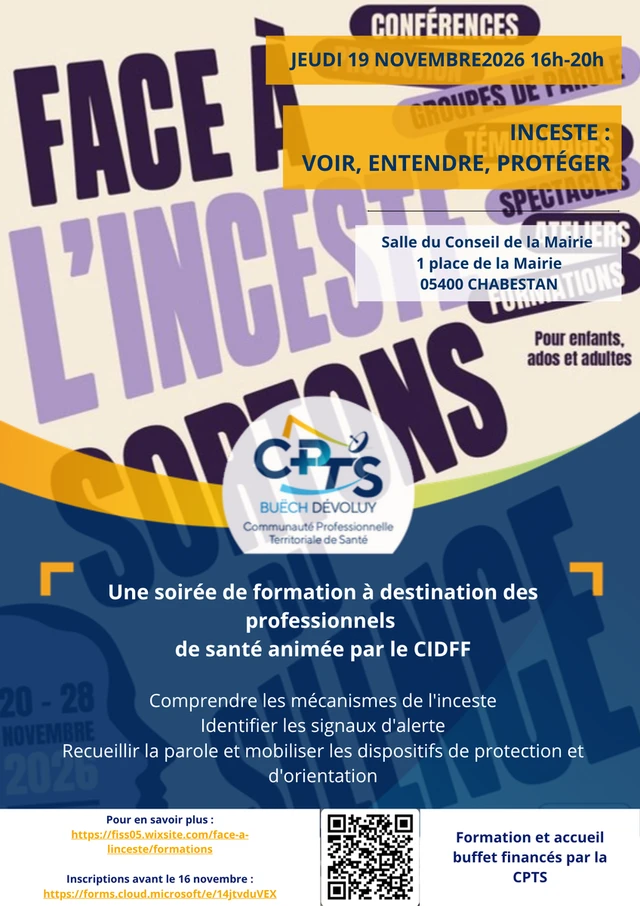 [Actu professionnels de santé] FORMATION - INCESTE : VOIR, ENTENDRE, PROTEGER