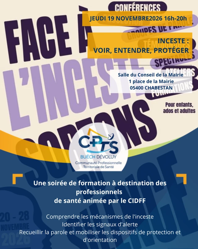 [Actu professionnels de santé] FORMATION - INCESTE : VOIR, ENTENDRE, PROTEGER