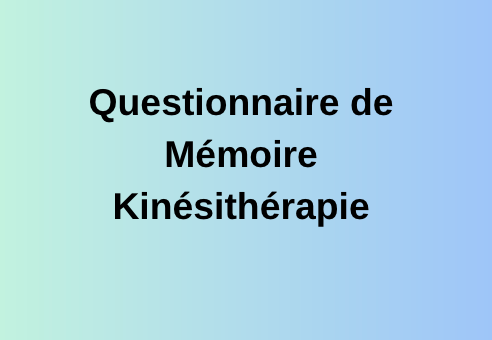 Pratique actuelle des kinésithérapeutes en matière de récupération musculaire.