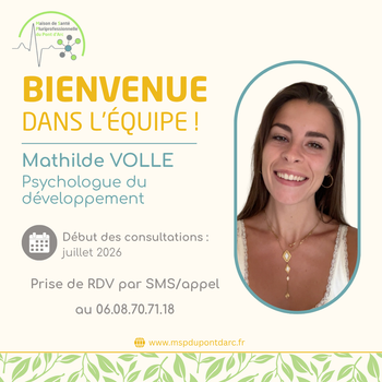 Bienvenue à Mathilde, nouvelle psychologue du développement