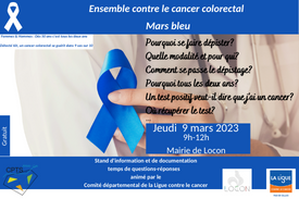 Stand d'information et de documentation organisé par la CPTS Artois Lys et la Ligue contre le cancer- Jeudi 9 mars 2023 de 9h à 12h à la mairie de Locon