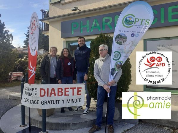 PREVENTION - Journée Mondiale du Diabète à Saint André les Alpes toute la journée a la Pharmacie Boetti, labélisé, Pharmacie AMIE.